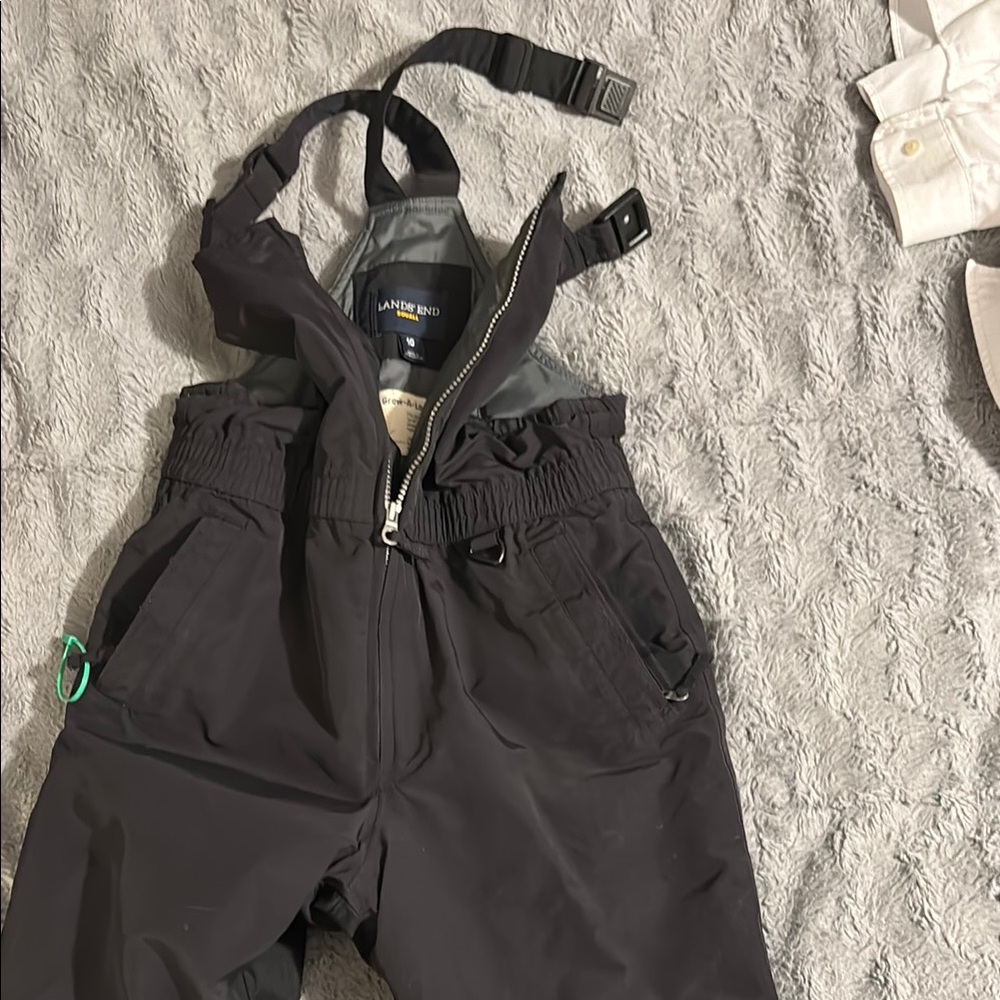 Lands' End Black Snow Bib Overalls